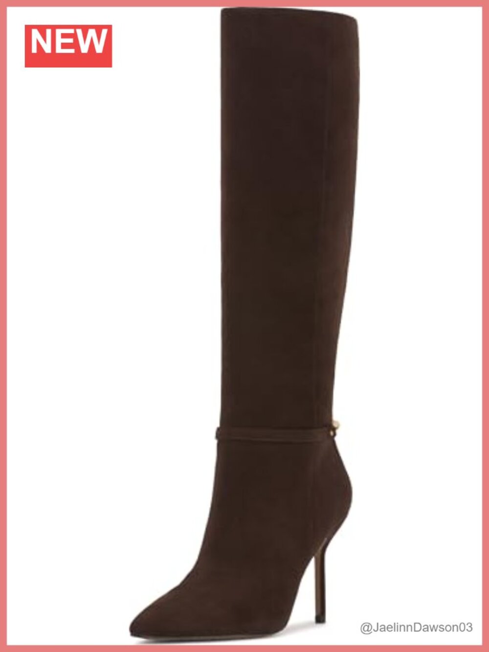 Vince Camuto Mirtha Suede Stiletto Pointed Toe Knee High Boots Zip